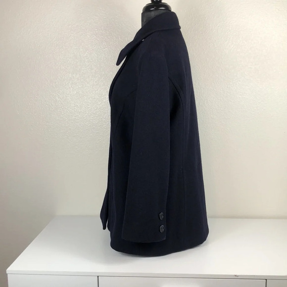 Mario De Pinto Pea Coat Women’s Size Medium Navy Wool Double Breasted FallWinter - Picture 8 of 16